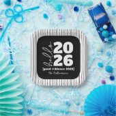 hallo nieuwjaar zwart wit, aangepaste jaarnaam papieren bordje (Feest)