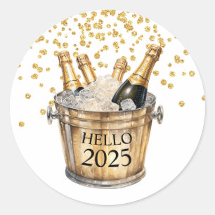 Hallo Nieuwjaarsfeest 2025 Ronde Sticker