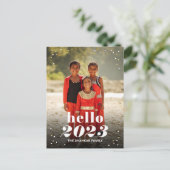 hallo nieuwjaarsfeestdag in EDITABLE Briefkaart (Staand voorkant)