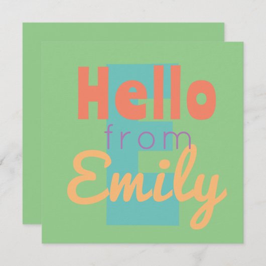 hallo Nodig uit van sjabloon funky Flat Kaart (Voorkant / Achterkant)