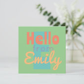 hallo Nodig uit van sjabloon funky Flat Kaart (Staand voorkant)