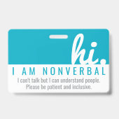 hallo non-verbaal geduld pvc badge (Voorzijde)