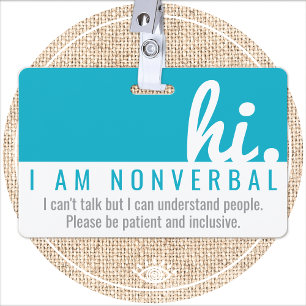hallo non-verbaal geduld pvc badge