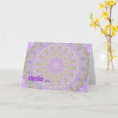 hallo Note Kaart, Lavender Digital Design Kaart (Gele Bloem)