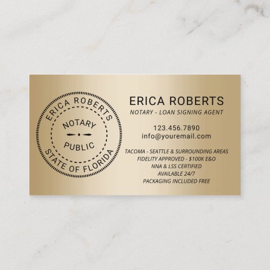 hallo Notional Loan Signing Agent Elegant Black Go Visitekaartje (Achterkant)