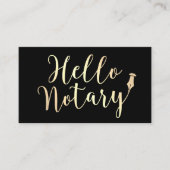 hallo Notional Loan Signing Agent Elegant Black Go Visitekaartje (Voorkant)