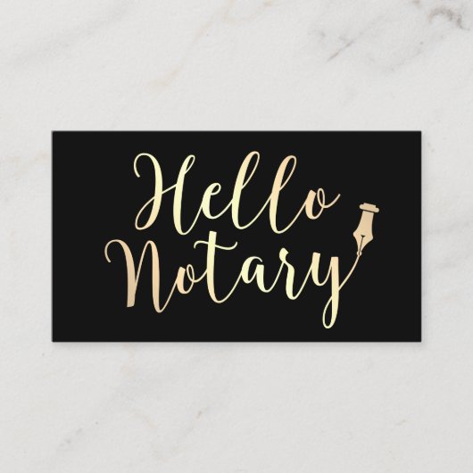 hallo Notional Loan Signing Agent Elegant Black Go Visitekaartje (Voorkant)