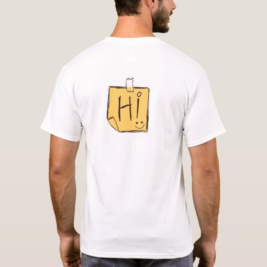 Hallo notitie eenvoudige doodle t-shirt (Achterkant)