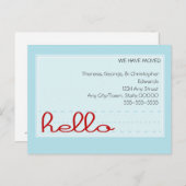 Hallo Notitie verplaatsen Aankondigingskaart (Voorkant / Achterkant)