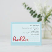 Hallo Notitie verplaatsen Aankondigingskaart (Staand voorkant)