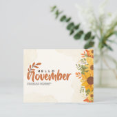Hallo november  briefkaart (Staand voorkant)