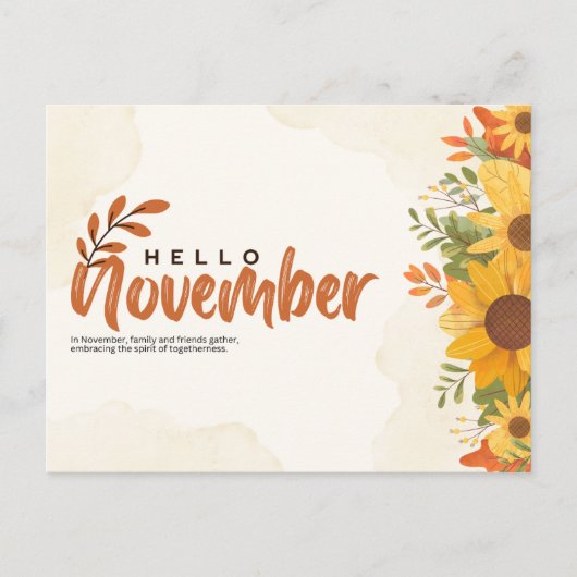 Hallo november  briefkaart (Voorkant)