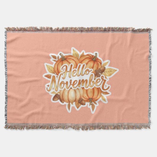 Hallo November - Gezellige herfst ontwerp Deken (Voorkant)