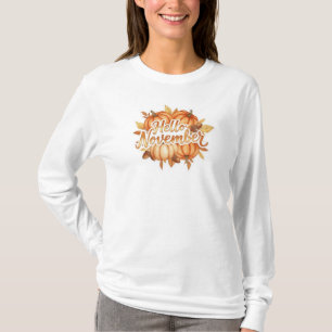 Hallo November - Gezellige Herfst Ontwerp T-shirt