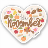 hallo november sticker (Voorkant)