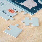 hallo Ocean Octopus en Fish Nautical Blue Kind Legpuzzel (Zijkant)