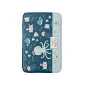 hallo Ocean Octopus Nautical Blue Kind Bathroom Badmat (Voorkant Verticaal)