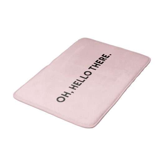 Hallo Oh daar typografie | Lichtroze badmat (Gekanteld)