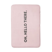 Hallo Oh daar typografie | Lichtroze badmat (Voorkant Verticaal)