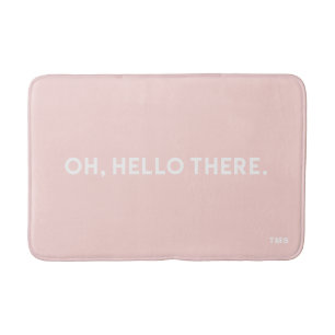 Hallo Oh? Er is een typografie Blush Pink Monogram Badmat