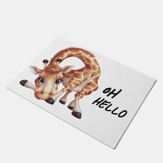 Hallo Oh Giraffe Deurmat (Schuin)