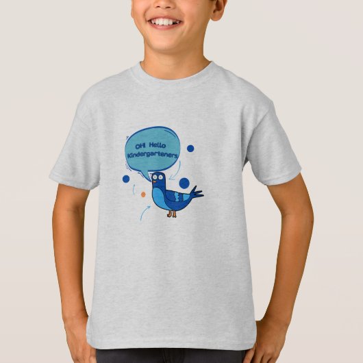Hallo Oh jee kleuters duif terug naar school Kind T-shirt (Voorkant)