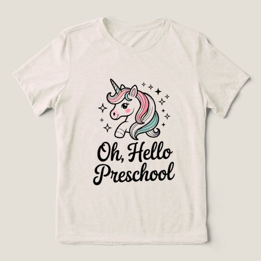 Hallo Oh jee lerarenshirt voor de kleuterschool Tri-Blend Shirt (Design voorkant)