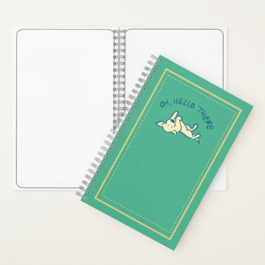hallo "Oh! There" Yellow Lab Puppy Green Custom Notitieboek (Binnen)