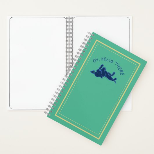 hallo "Oh! There" Zwart Lab Puppy Groen Custom Notitieboek (Binnen)