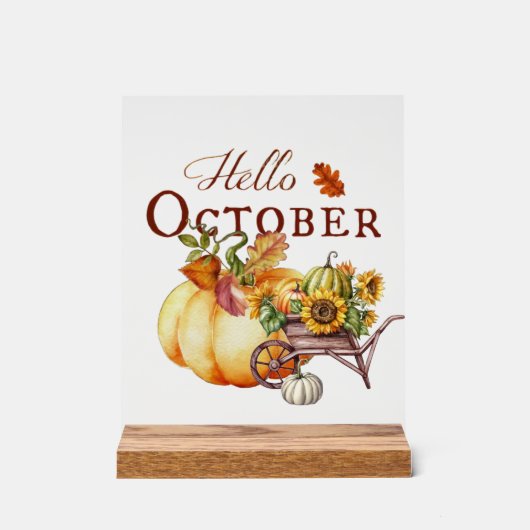 Hallo oktober  acryl bord (Voorkant)