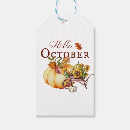 Hallo oktober cadeaulabel (Voorkant)