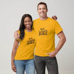 Hallo Oktober Grappig Pompoen T-shirt Schattige