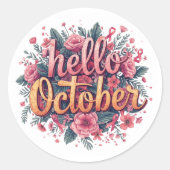 hallo oktober ronde sticker (Voorkant)