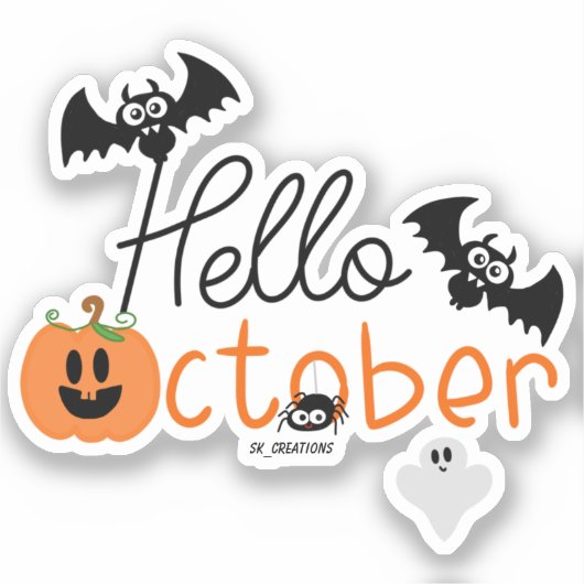 hallo oktober sticker (Voorkant)