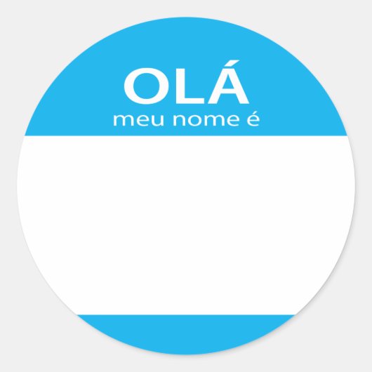 Hallo Ola Meu Nome E Portugees Ronde Sticker (Voorkant)