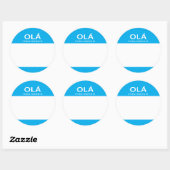 Hallo Ola Meu Nome E Portugees Ronde Sticker (Vel)