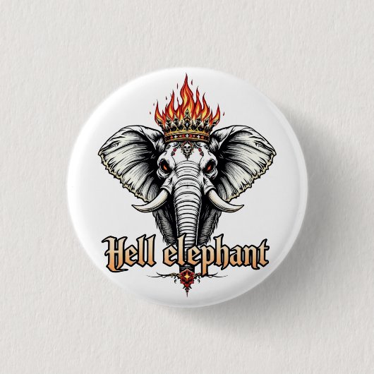 Hallo Olifant Ronde Button 3,2 Cm (Voorkant)