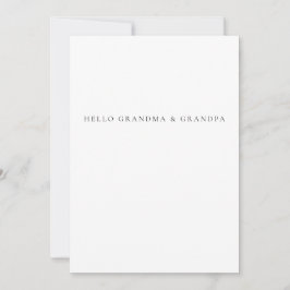 Hallo oma en opa baby onthulling aankondiging