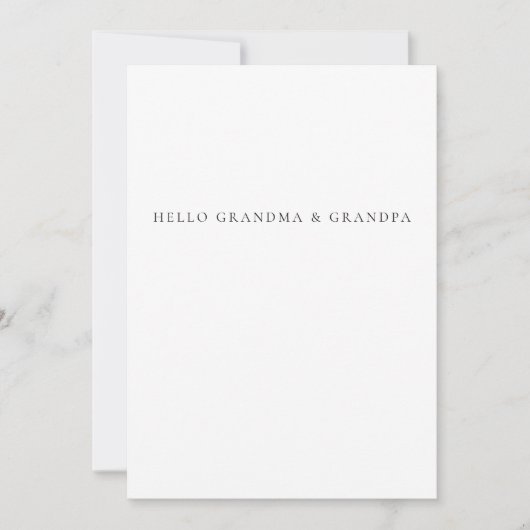 Hallo oma en opa baby onthulling aankondiging (Voorkant)