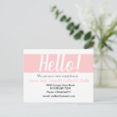 Hallo Ontmoet de buren Blush roze Briefkaart (Staand voorkant)