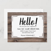 Hallo Ontmoet de buren hout rustiek Briefkaart (Voorkant / Achterkant)