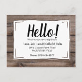 Hallo Ontmoet de buren hout rustiek Briefkaart (Voorkant)