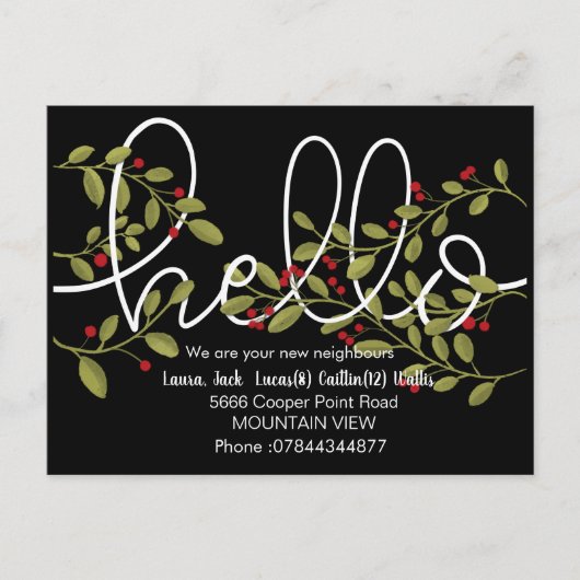 Hallo Ontmoet de buren in de winterherfst Briefkaart (Voorkant)