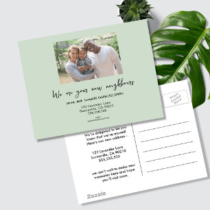 Hallo Ontmoet de buren met familie foto Briefkaart