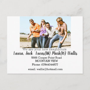 Hallo Ontmoet de buren met familie foto Briefkaart