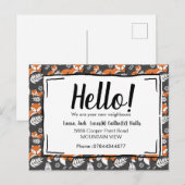 Hallo Ontmoet de buren van Fox Woodland Briefkaart (Voorkant / Achterkant)