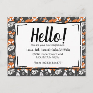 Hallo Ontmoet de buren van Fox Woodland Briefkaart