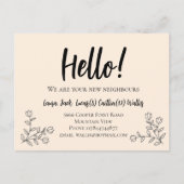 Hallo Ontmoet de buren Welkom Briefkaart (Voorkant)