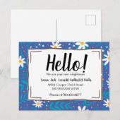 hallo ontmoeten de buren floral briefkaart (Voorkant / Achterkant)
