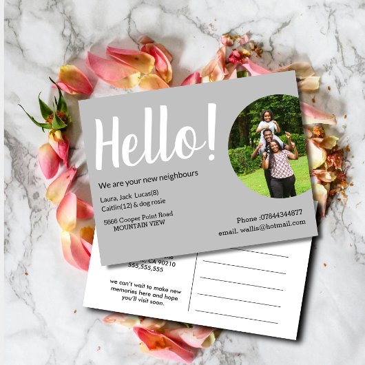 hallo ontmoeten het buurtbriefkaart briefkaart